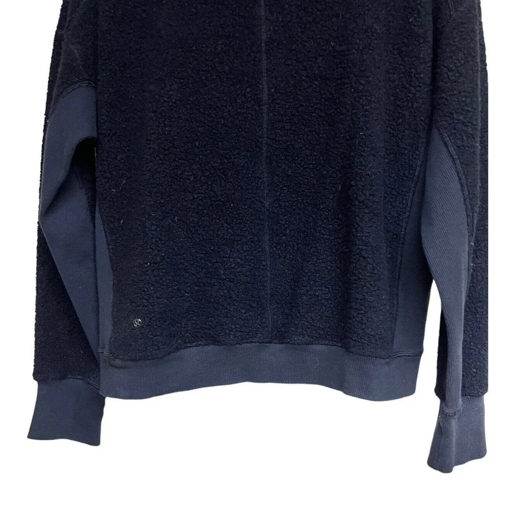 Lululemon Stand Out Sherpa 1/2 Zip‎ Black Women’s Size 8